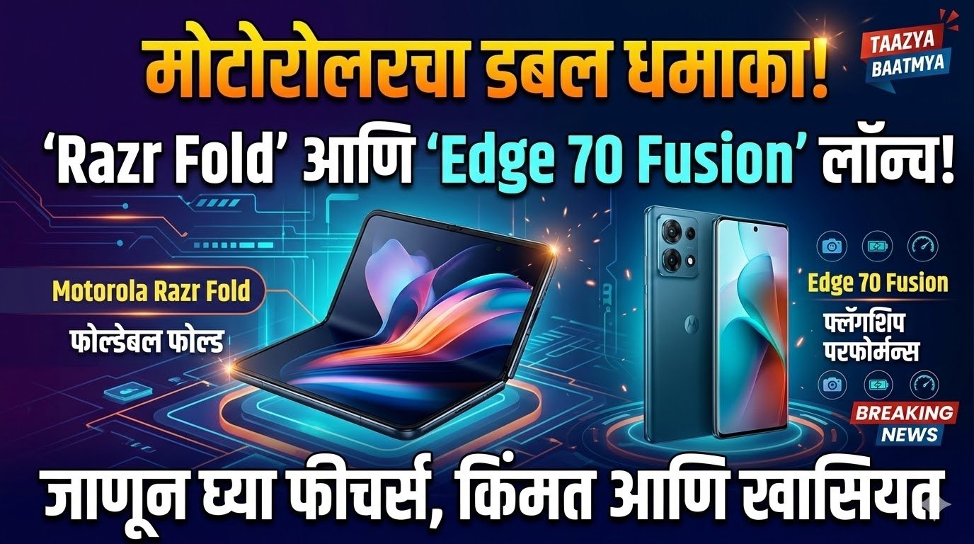 मोटोरोलाचा डबल धमाका! ‘Razr Fold’ फोल्डेबल फोनसह ‘Edge 70 Fusion’ लॉन्च; जाणून घ्या फीचर्स, किंमत आणि खासियत Motorola Razr Fold 1 unnamed 8